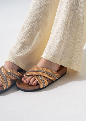 Starlight Criss-Cross Slipper - GOLD