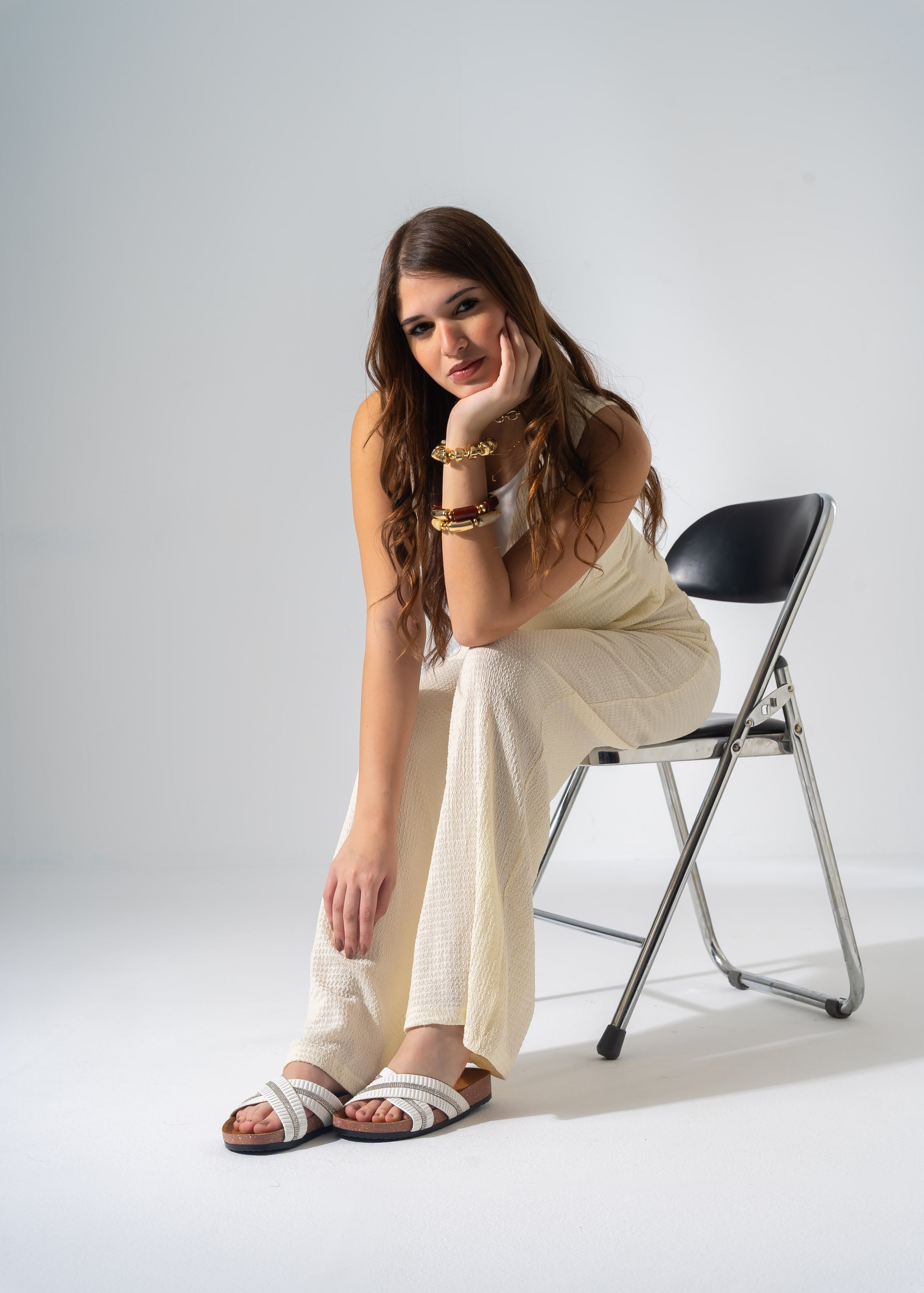 Starlight Criss-Cross Slipper - WHITE