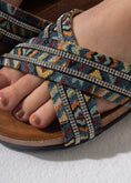 Load image into Gallery viewer, Crystal Boho Slipper - DARK BLUE
