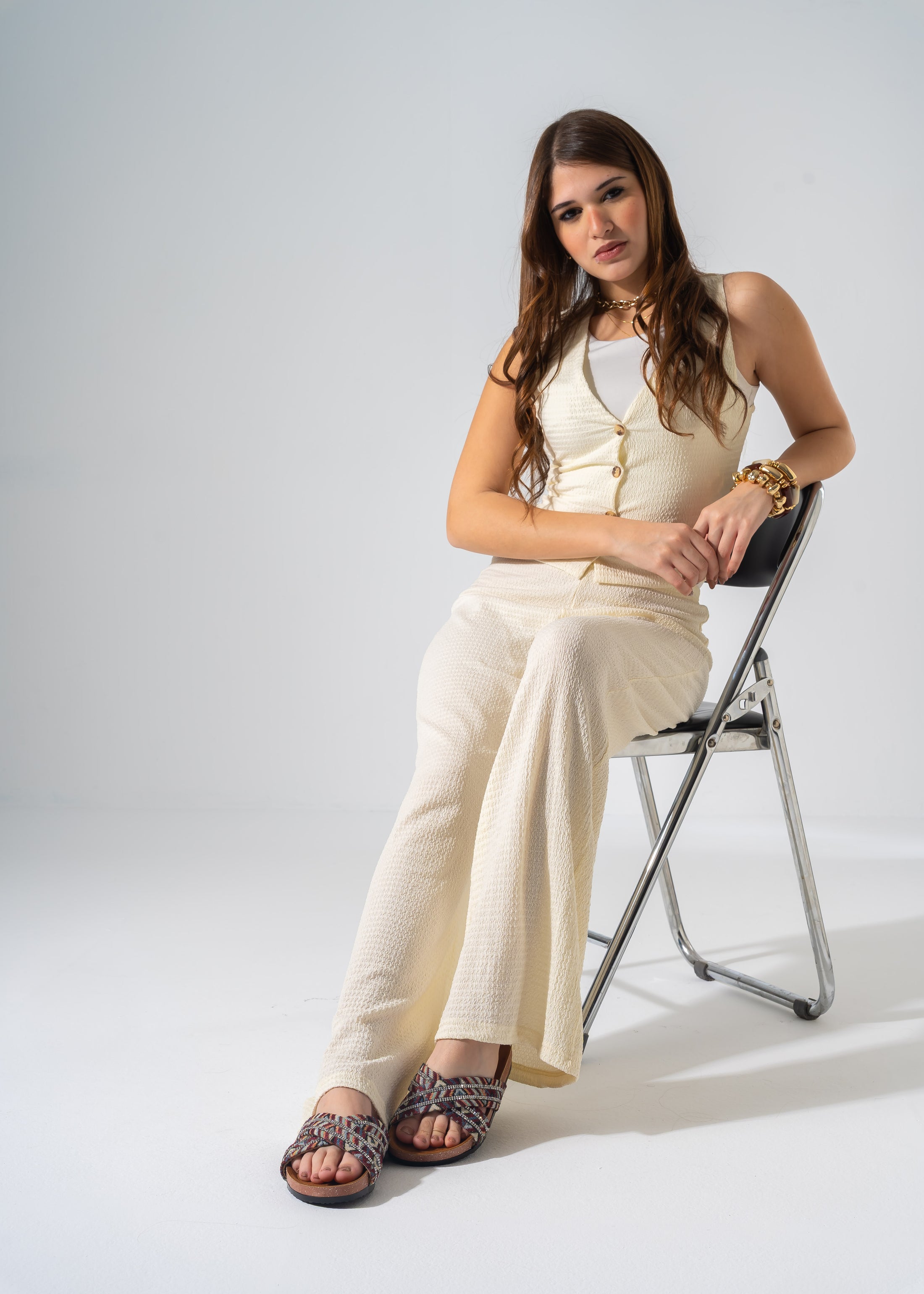 Crystal Boho Slipper - MARRON