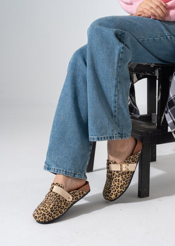 Leopard Clogs - BEIGE