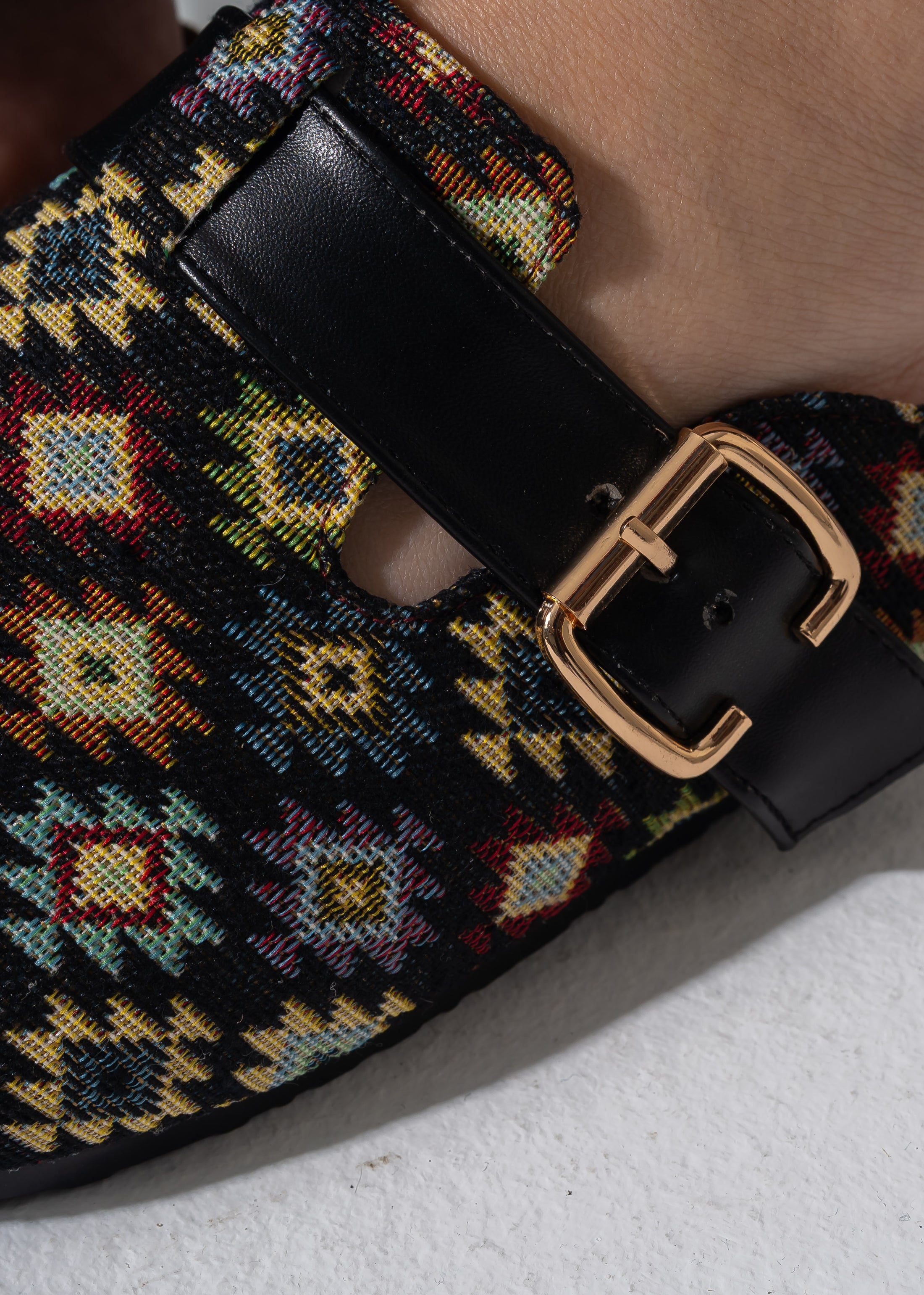 Boho Geometric Clogs - BLACK