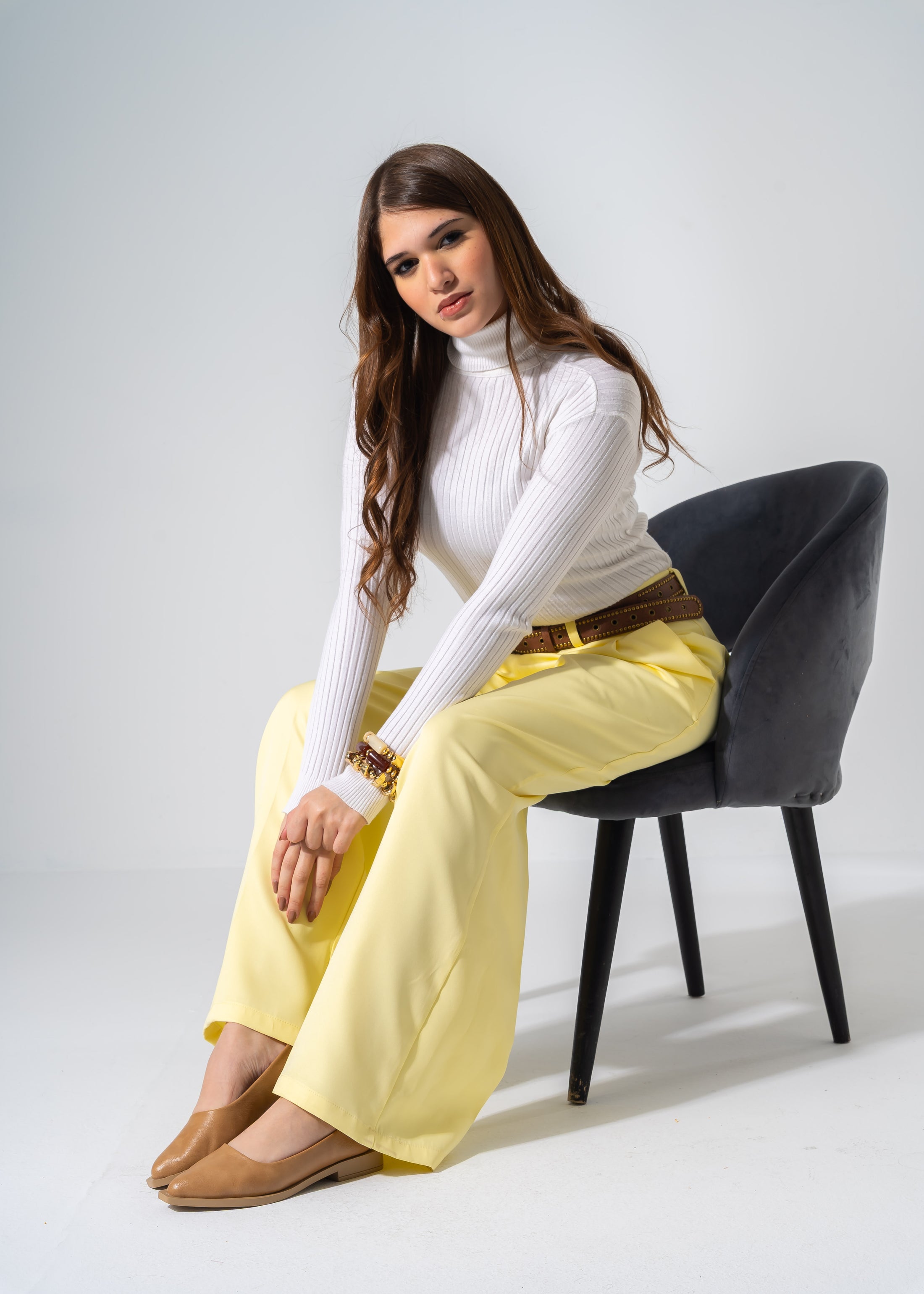 Sleek Pointed-Toe Flats - CAFE