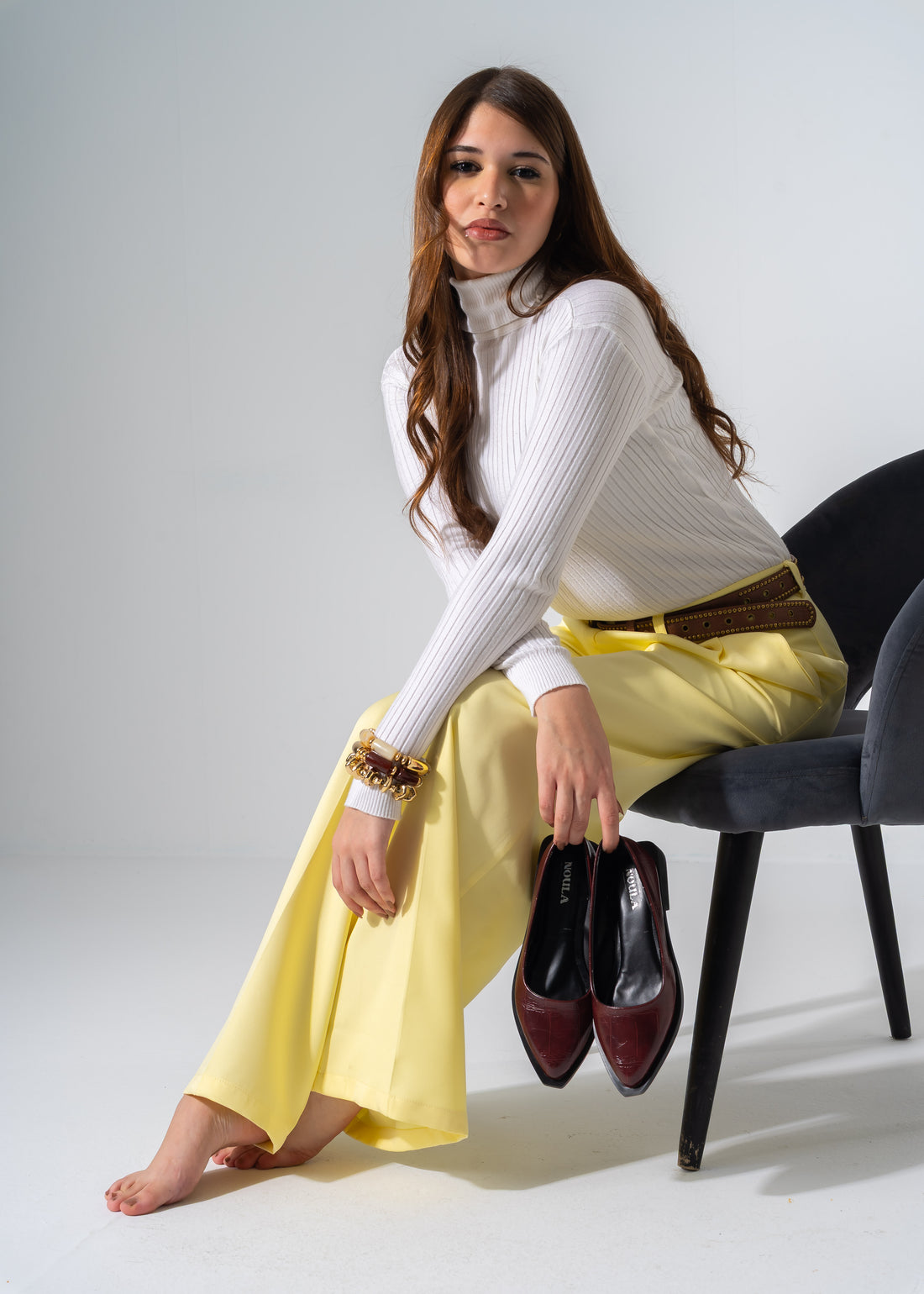 Sharp Silhouette Flats - MARRON