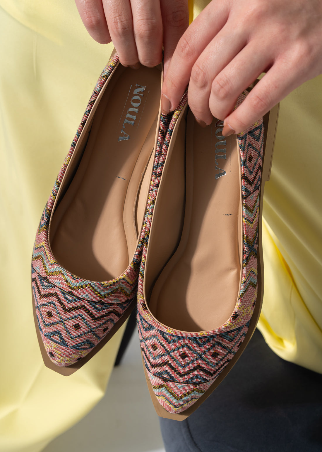 Boho Geometric Flats - PINK