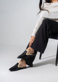 Load image into Gallery viewer, Textured Slip-on Mules - BLACK
