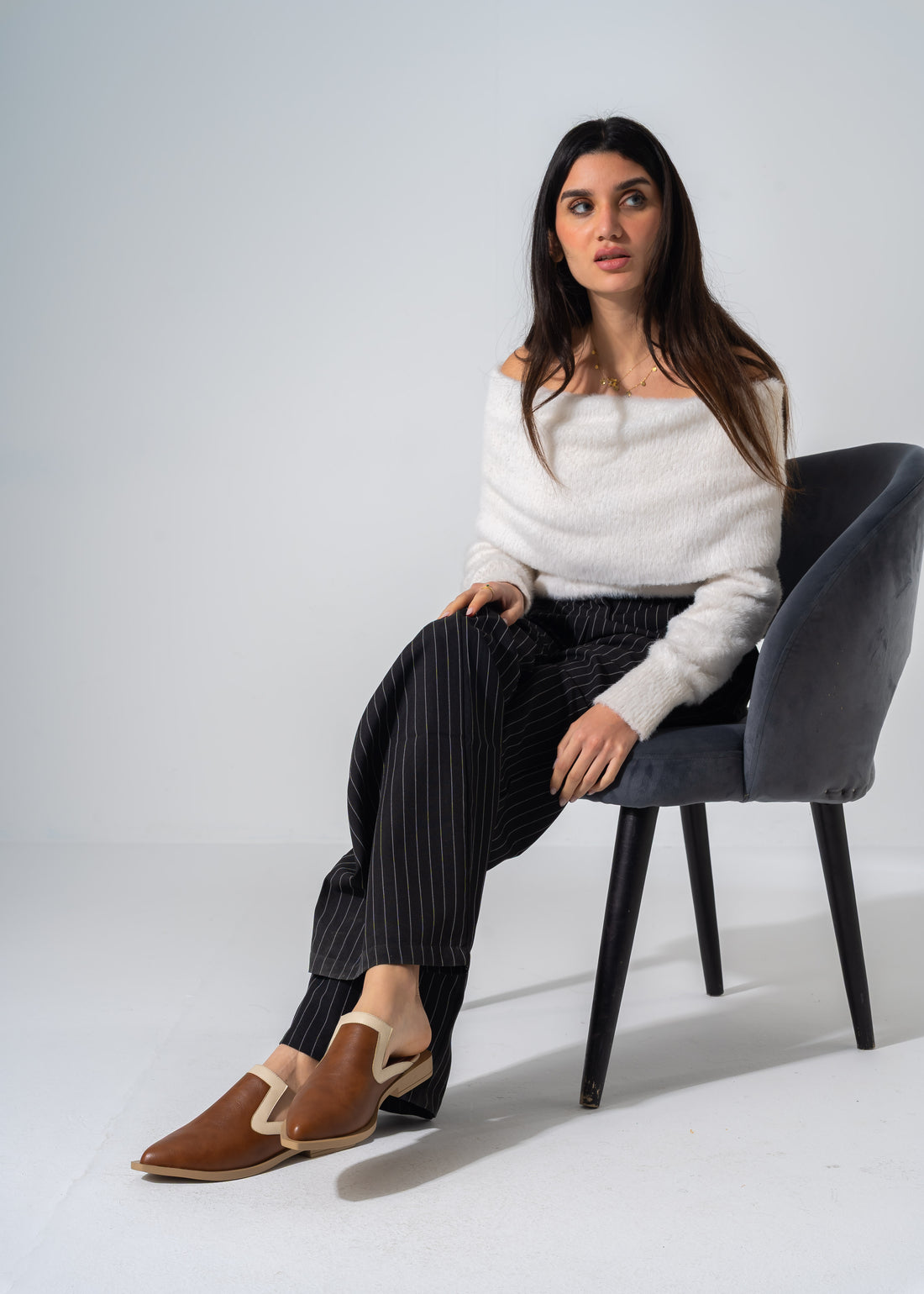 Textured Slip-on Mules - CAMEL