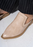 Load image into Gallery viewer, V-Cut Textured Flat Mules - BEIGE

