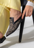 Load image into Gallery viewer, Luxe Patterned Slip-On Mules - BLACK
