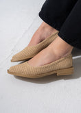 Load image into Gallery viewer, Pointed Straw Flats - BEIGE
