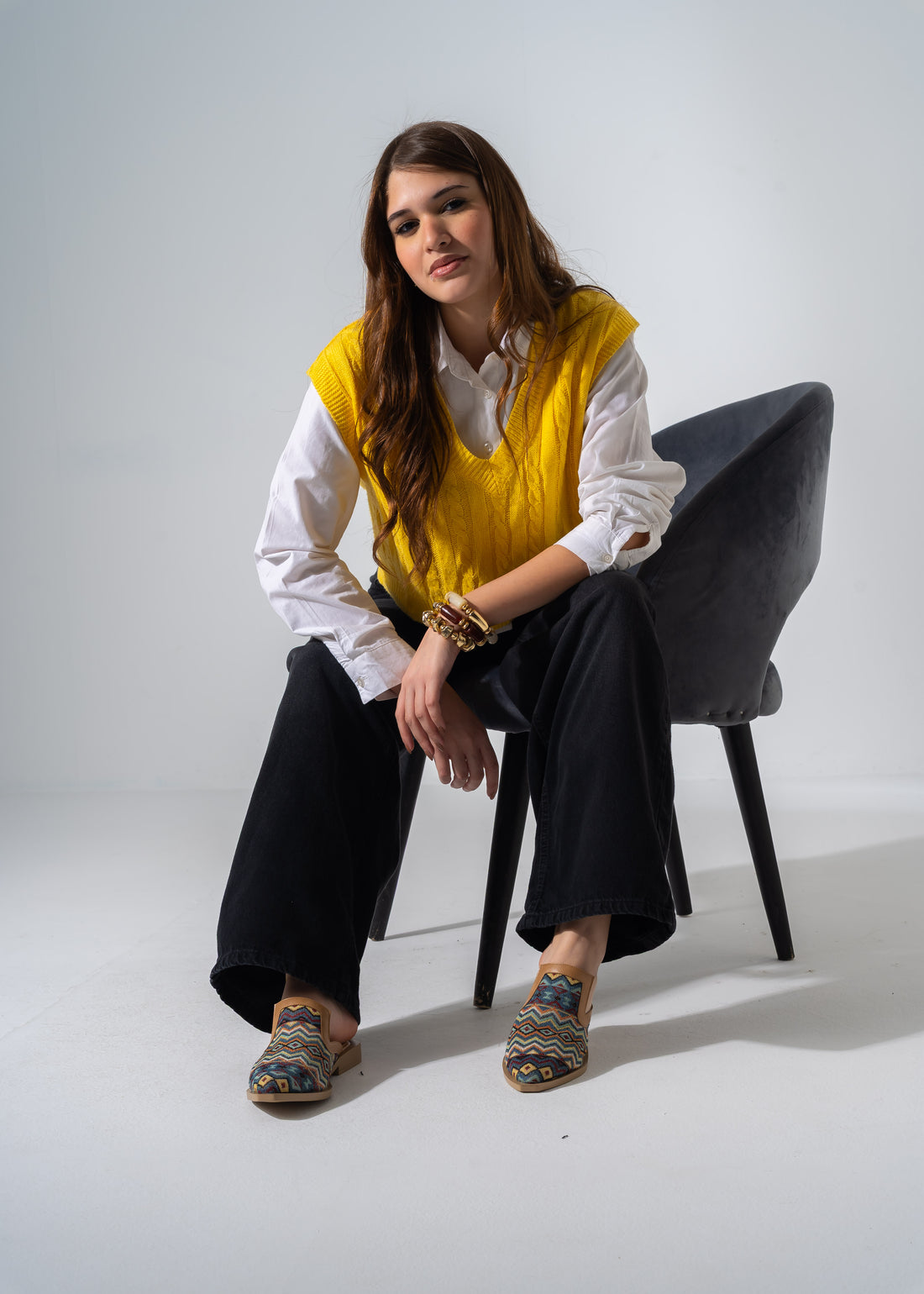 Mixed-Finish Pointed Mules - CAFE