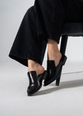Load image into Gallery viewer, V-Cut Textured Flat Mules - BLACK
