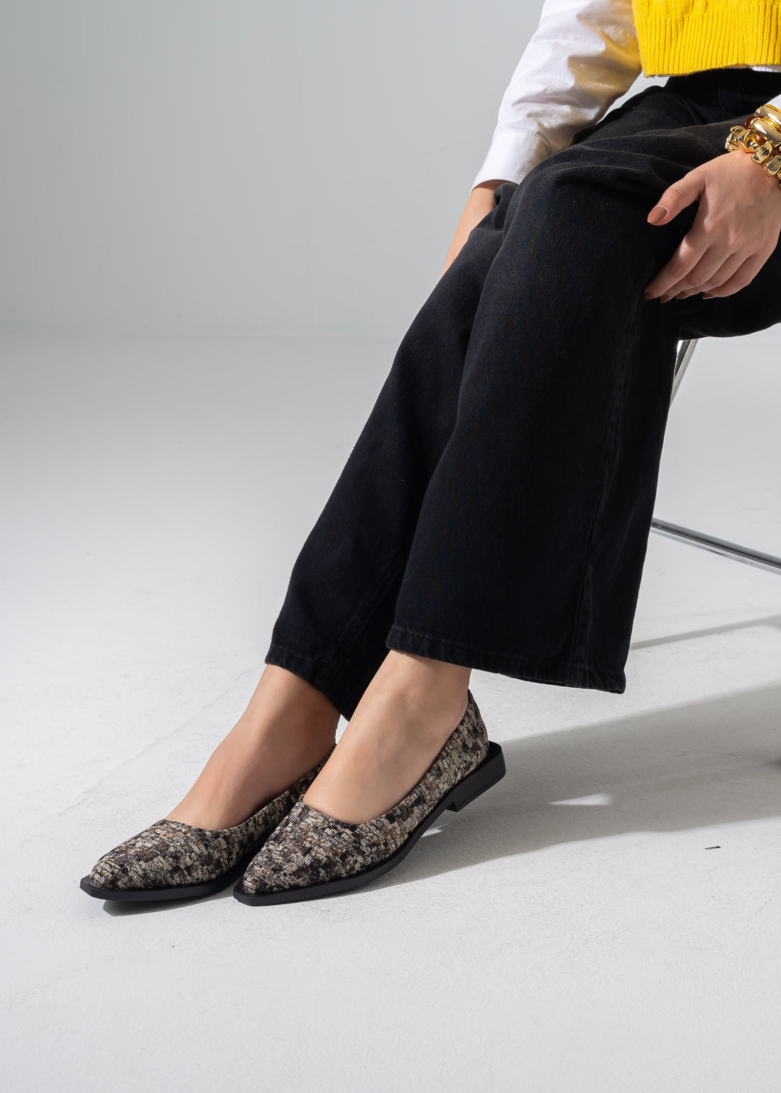 Chic Tweed Flats - BLACK