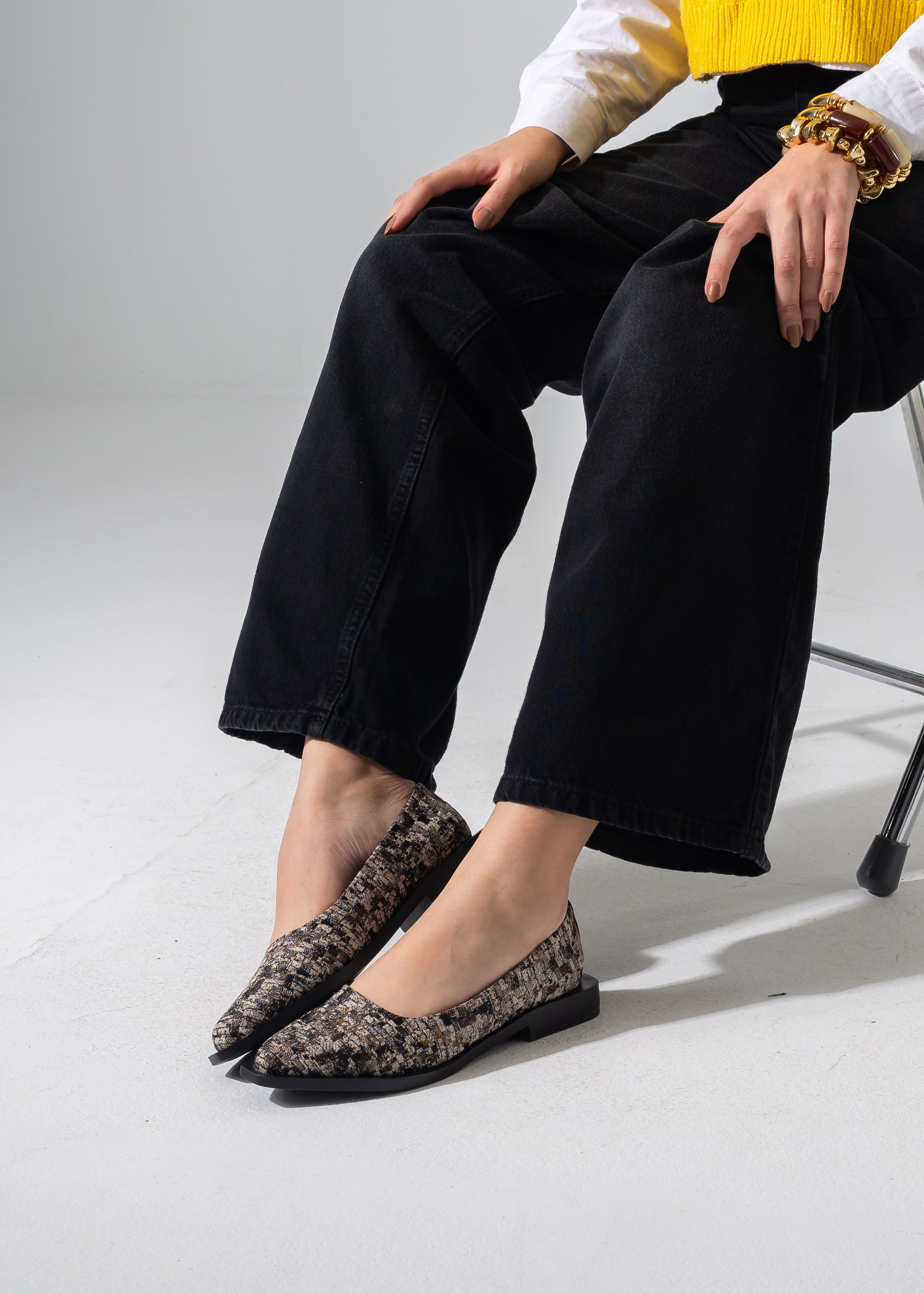 Chic Tweed Flats - BLACK