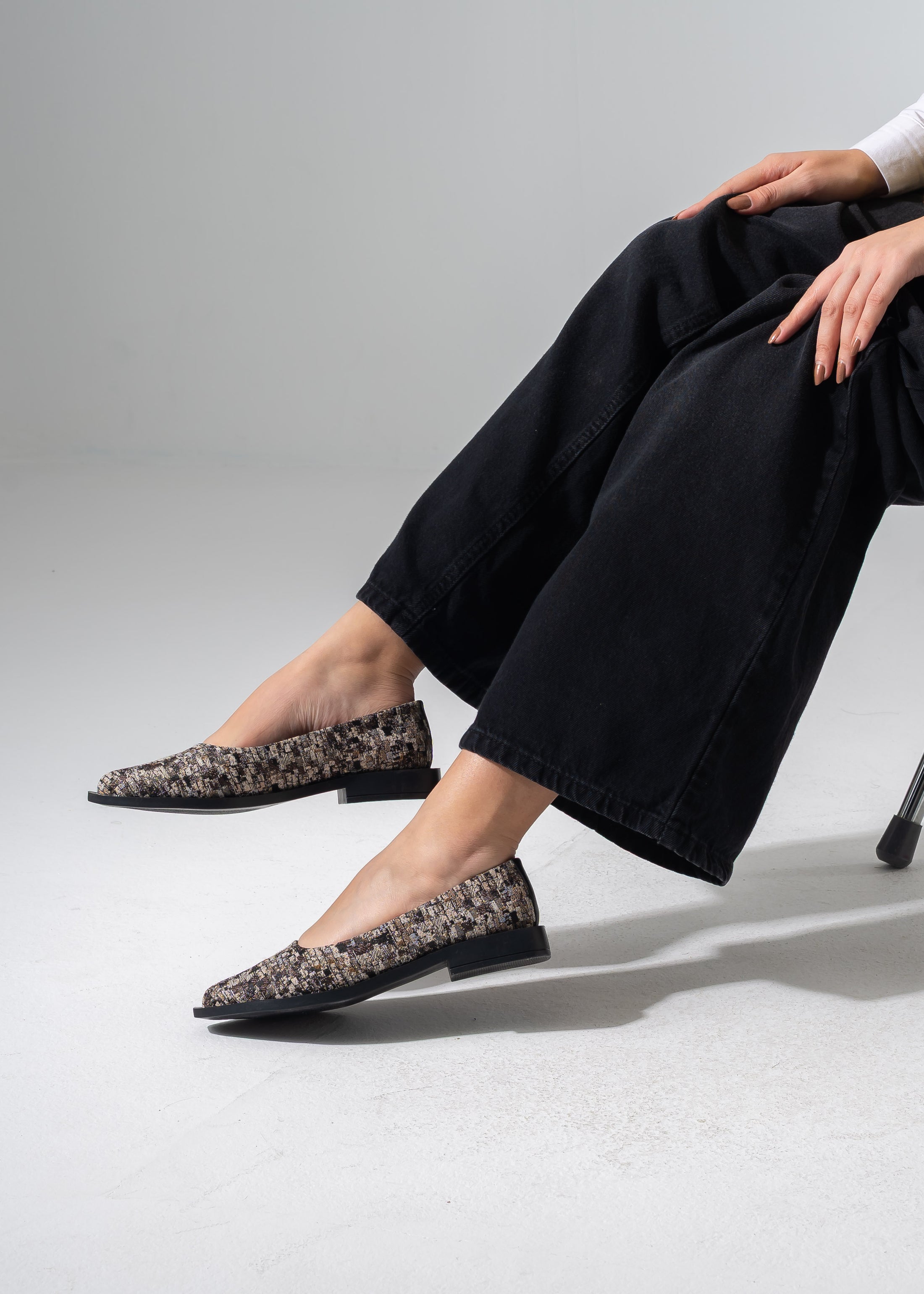 Chic Tweed Flats - BLACK
