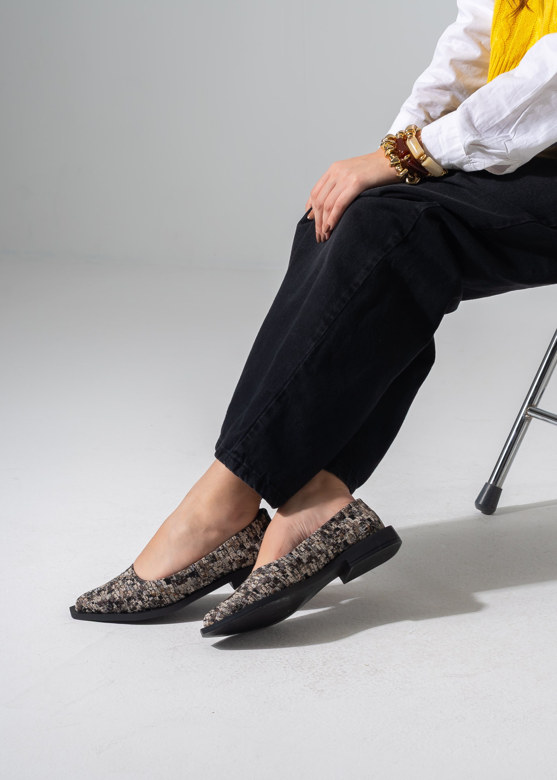 Chic Tweed Flats - BLACK