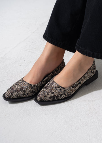 Chic Tweed Flats - BLACK