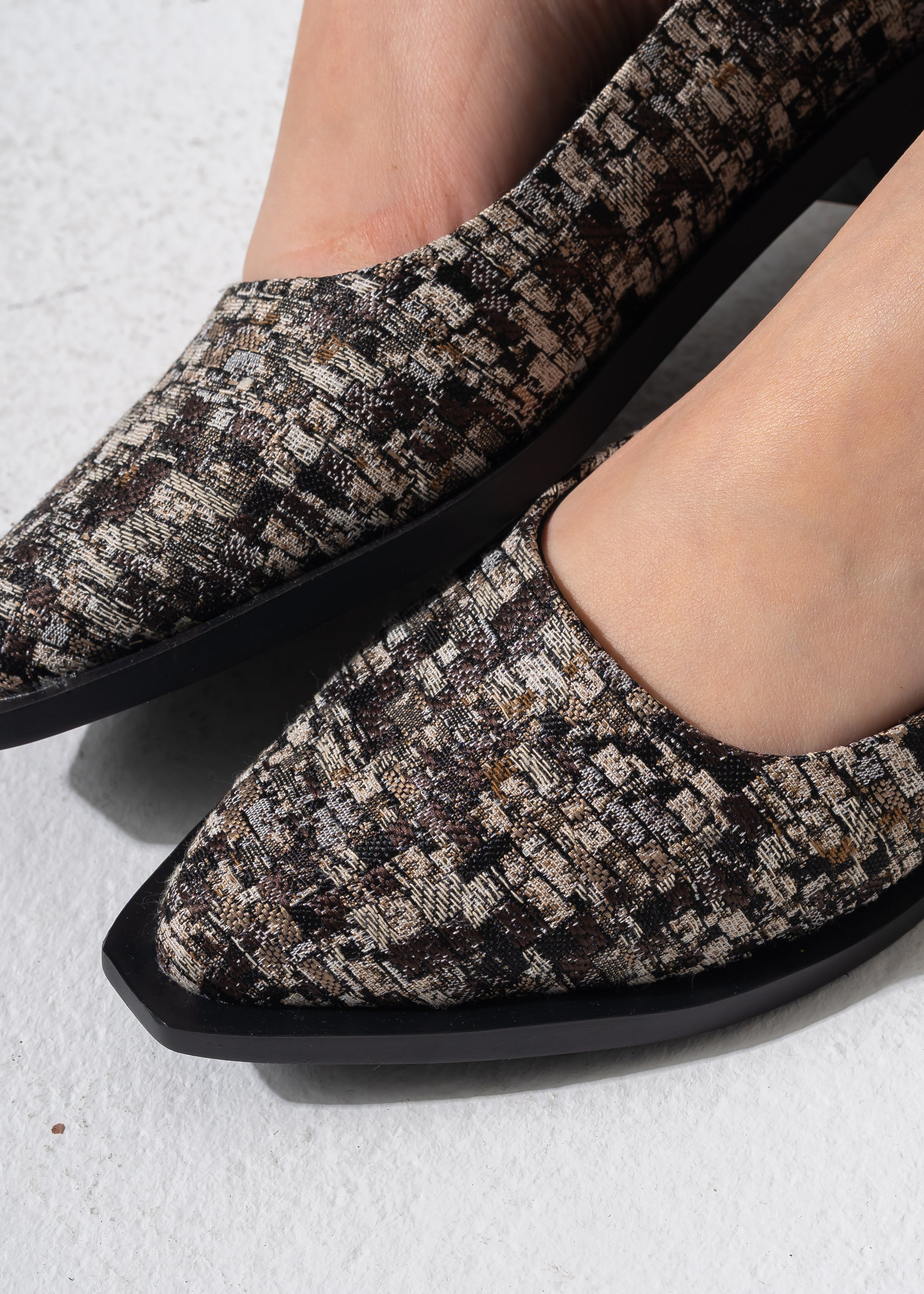 Chic Tweed Flats - BLACK