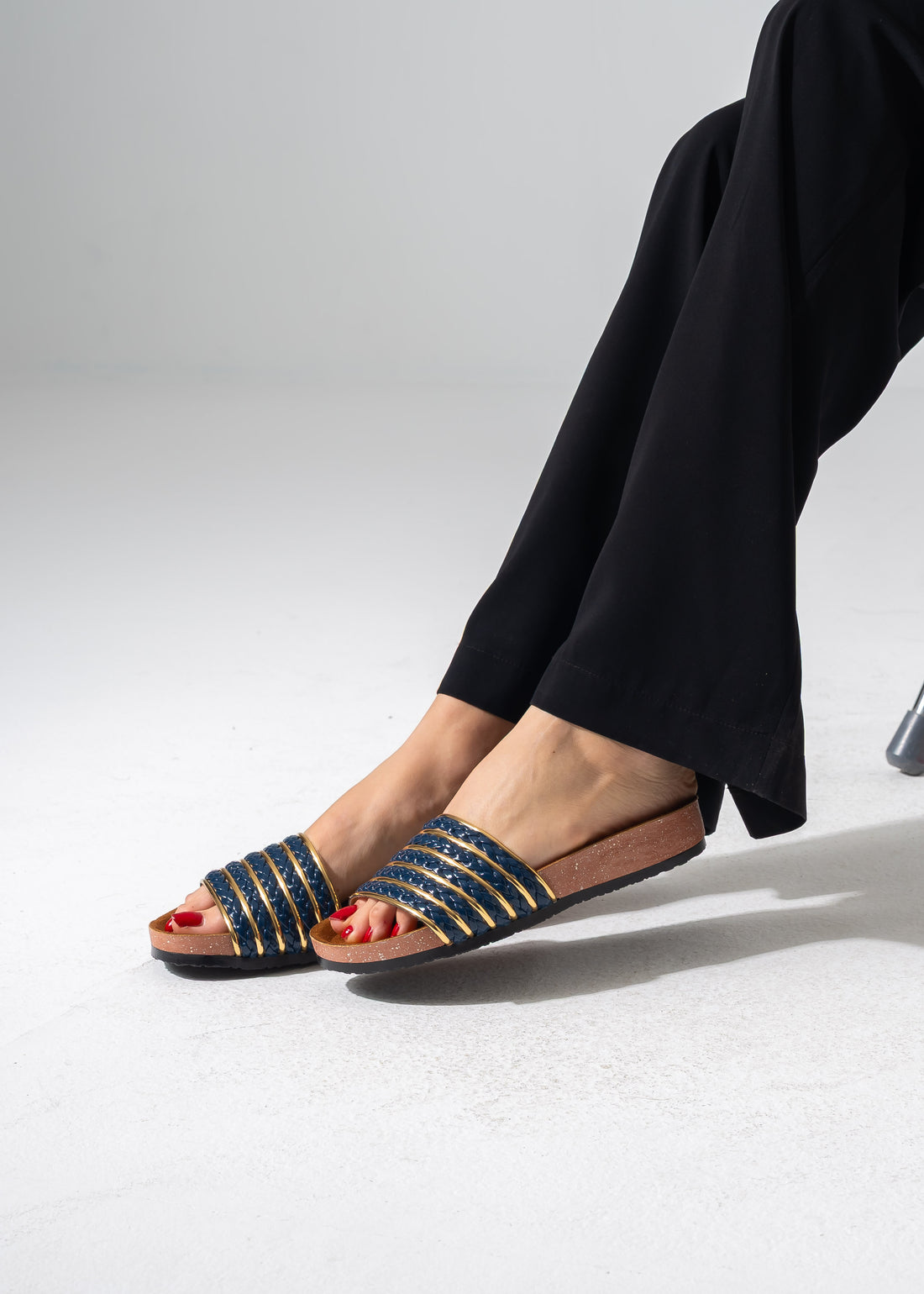 Golden Accent Sliders - DARK BLUE