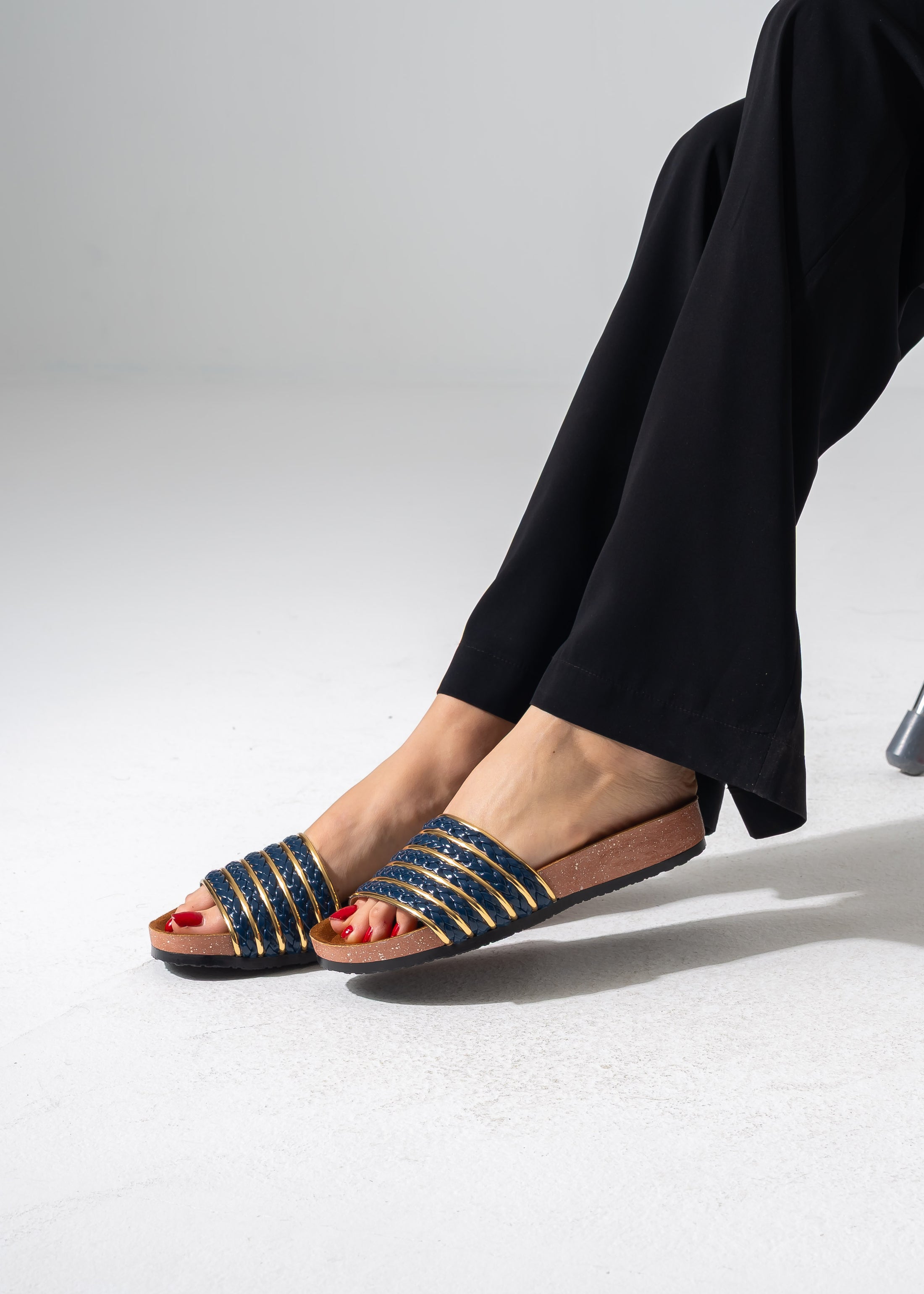 Golden Accent Sliders - DARK BLUE