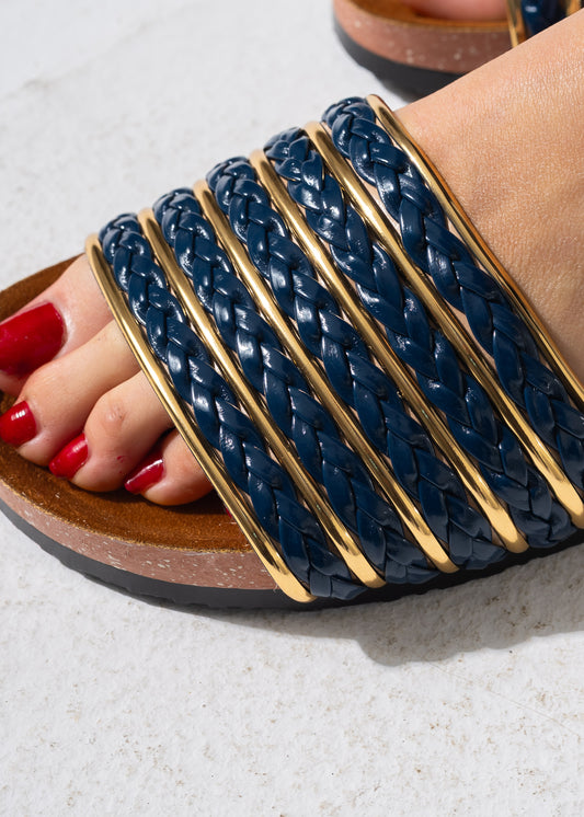 Golden Accent Sliders - DARK BLUE