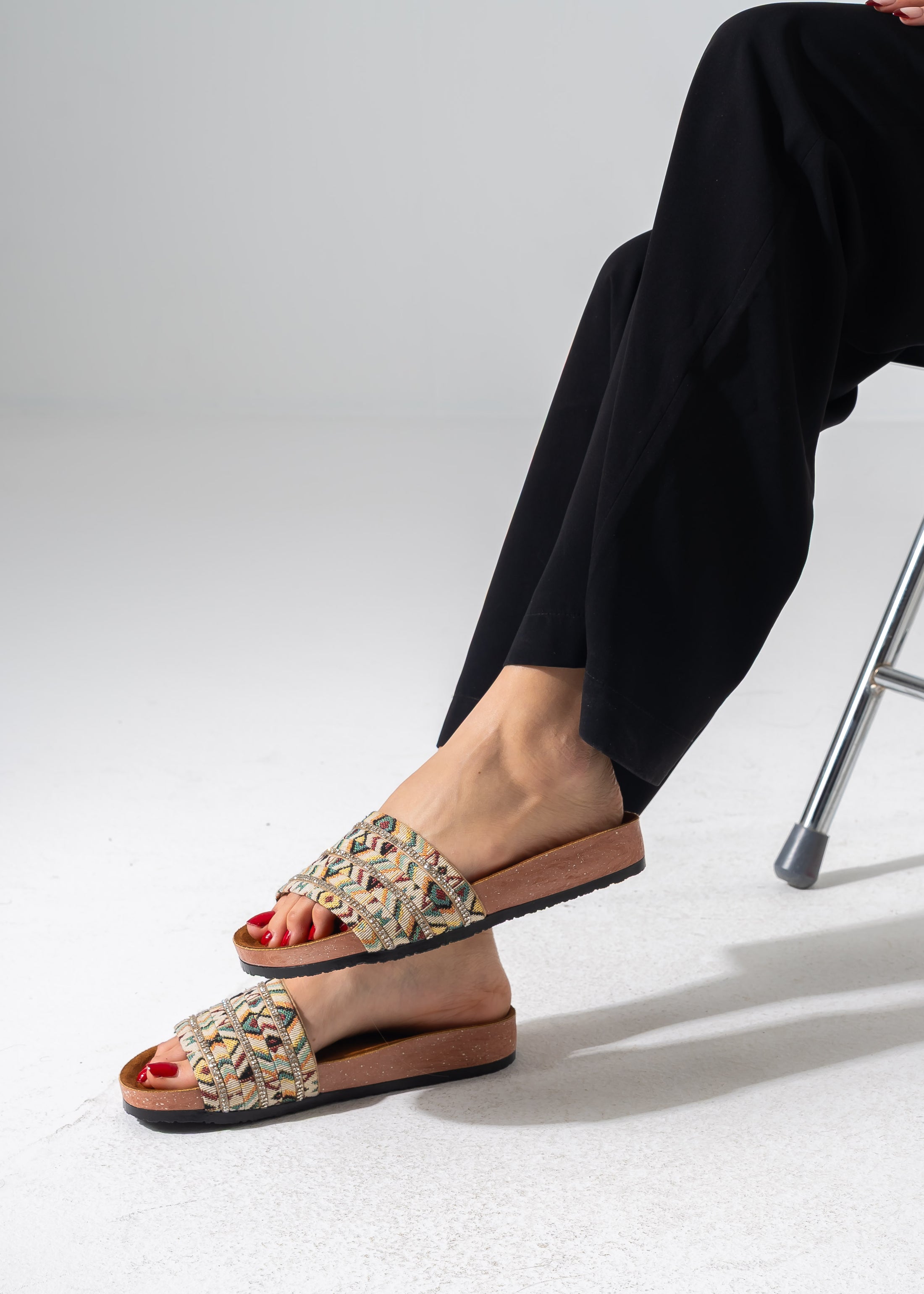 Artisan Sparkle Slides - BEIGE