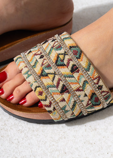 Artisan Sparkle Slides - BEIGE