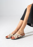 Load image into Gallery viewer, Metallic Ribbed Slides - WHITE

