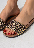Load image into Gallery viewer, Multi-Strap Ethnic Slides - BLACK
