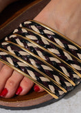 Load image into Gallery viewer, Multi-Strap Ethnic Slides - BLACK
