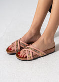 Load image into Gallery viewer, Metallic Ribbed Slides - PINK
