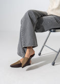 Load image into Gallery viewer, Pointed-Toe Herringbone Weave Mules - BROWN
