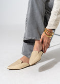 Load image into Gallery viewer, Pointed-Toe Herringbone Weave Mules - BEIGE
