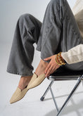 Load image into Gallery viewer, Pointed-Toe Herringbone Weave Mules - BEIGE
