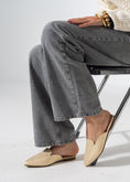 Load image into Gallery viewer, Pointed-Toe Herringbone Weave Mules - BEIGE
