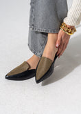 Load image into Gallery viewer, Pointed-Toe Herringbone Weave Mules - BLACK
