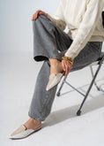 Load image into Gallery viewer, Pointed-Toe Herringbone Weave Mules - WHITE
