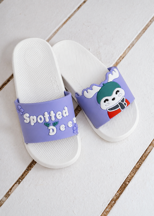 Spotted Deer Cartoon Slide - purple
