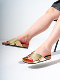 Load image into Gallery viewer, Shimmering Criss-Cross Slipper - GOLD
