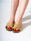 Load image into Gallery viewer, Rhinestone Woven Slides - YELLOW
