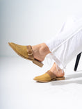 Load image into Gallery viewer, Honeycomb Textured Buckle Mules-CAFE
