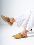 Load image into Gallery viewer, Honeycomb Textured Buckle Mules-CAFE
