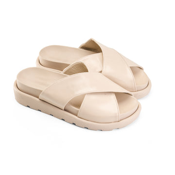 Crisscross Slide Slipper -beige
