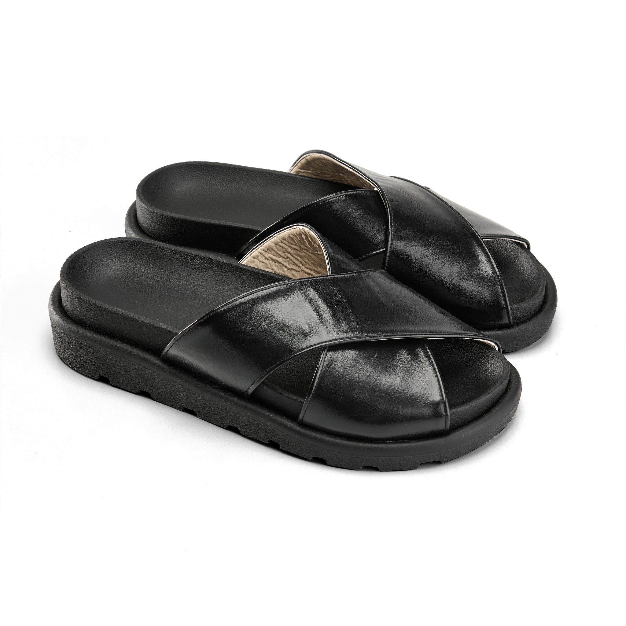 Crisscross Slide Slipper -black