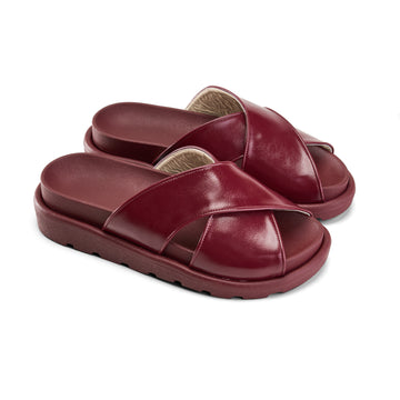 Crisscross Slide Slipper -marron