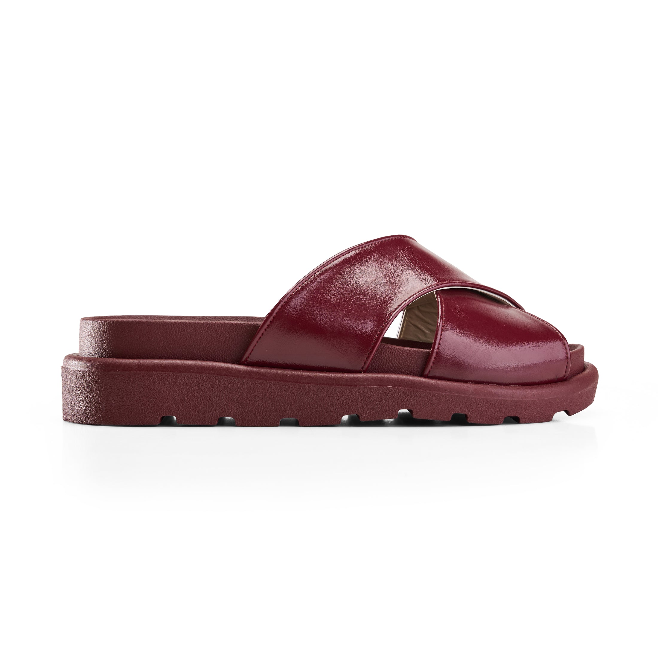 Crisscross Slide Slipper -marron