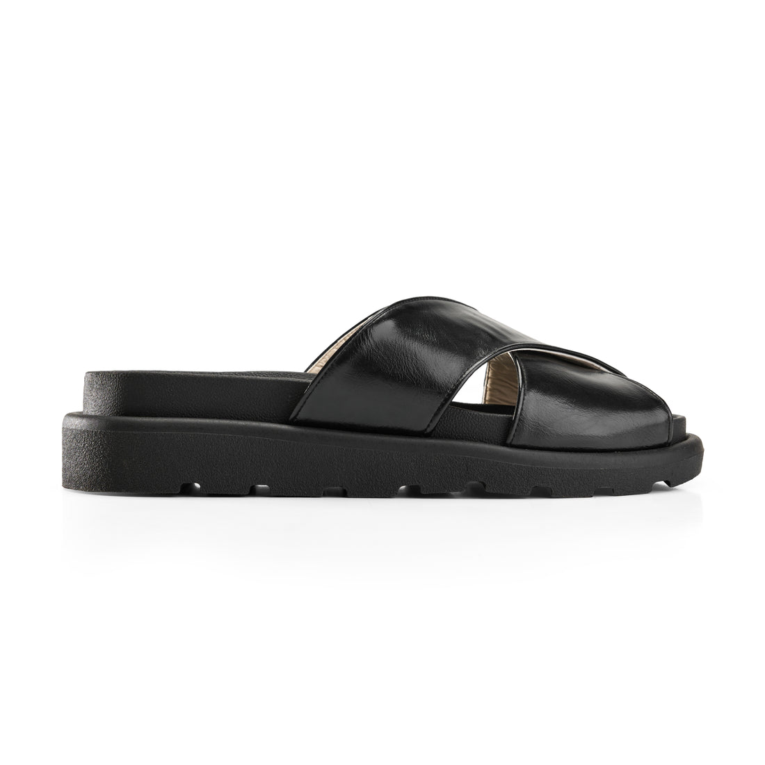 Crisscross Slide Slipper -black