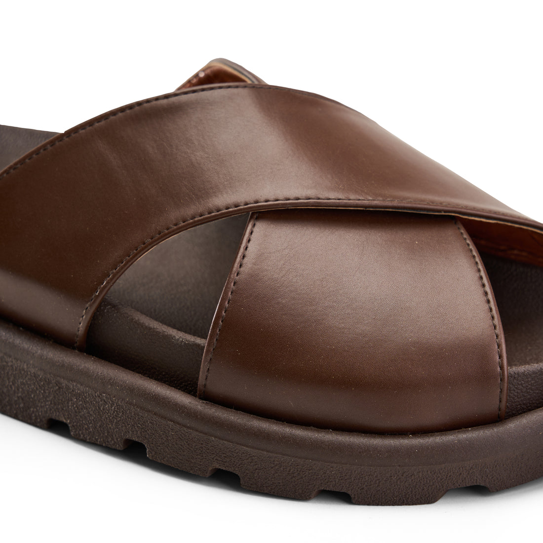 Crisscross Slide Slipper -brown
