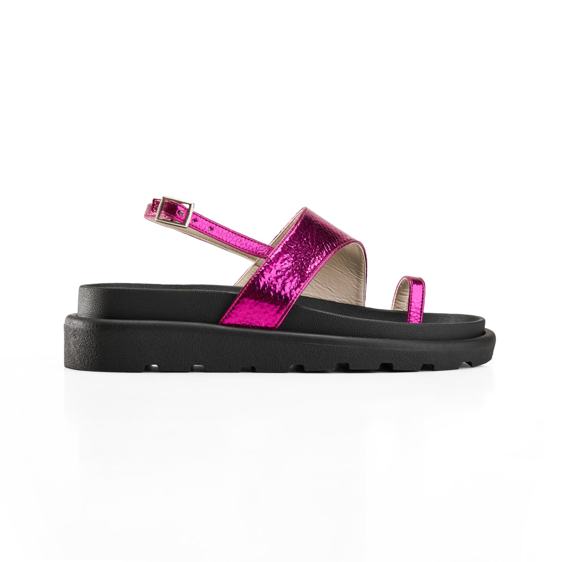 Toe-Loop Ankle Strap Sandals - Purple