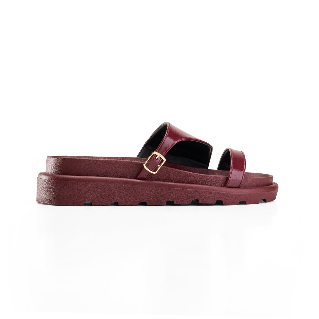 Double Strap Platform Slipper - Marron
